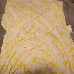 SO Yellow and White Tie-Dye Top